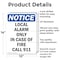 Signmission Local Alarm Only In Case Of Fire OSHA Notice Sign, Aluminum, 10in W x 14in L, 2PK OS-2PACK-NS-A-1014-V-14026 - alternate 6